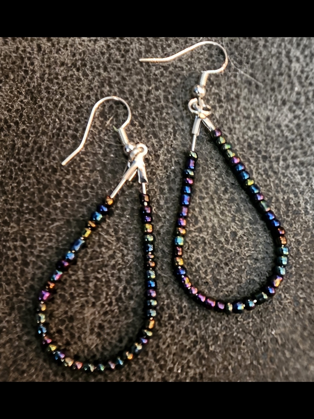 Iridescent Multicolor Beaded Teardrop Earrings - Women's Jewelry